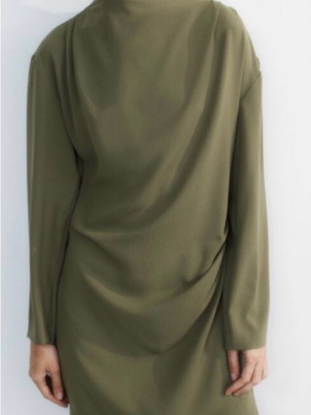 H&M Olive Green Long Sleeve Draped Top